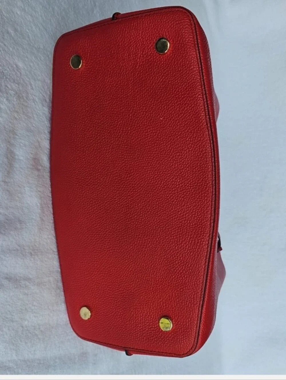 Michael Kors Red Pebbled Leather Satchel Tote Bag Handbag